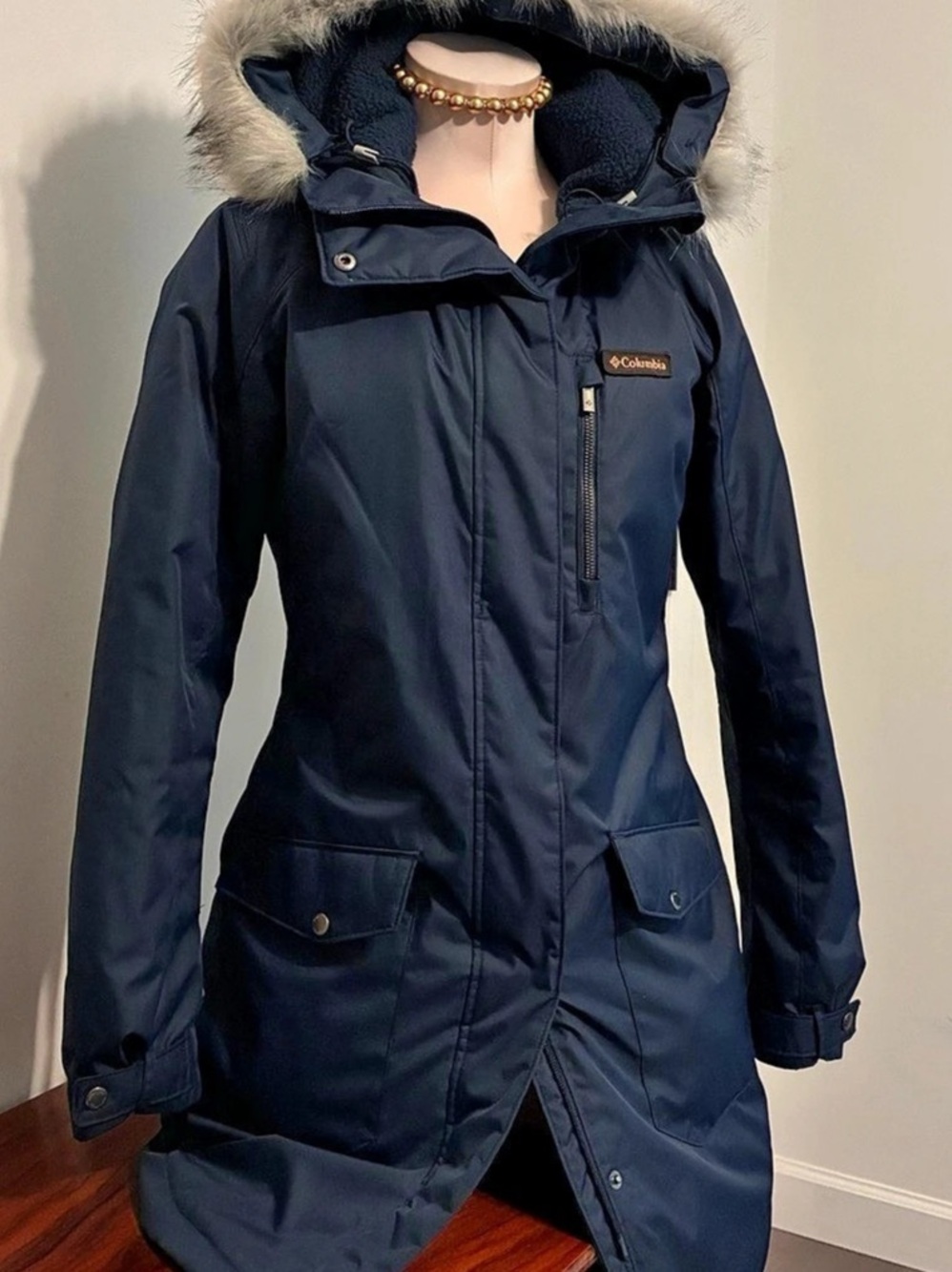 Columbia Omni-Heat Parka Blue Size Small Like New